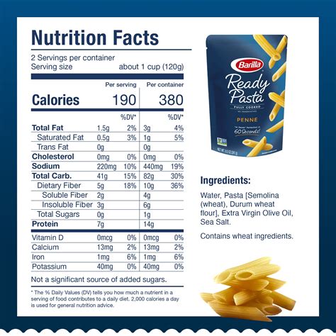 How many carbs are in bowtie pasta - calories, carbs, nutrition