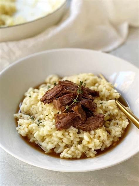 How many carbs are in braised short ribs with barley risotto and roasted asparagus - calories, carbs, nutrition