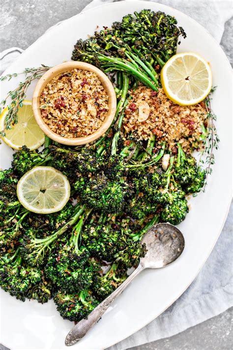 How many carbs are in broccolini with crispy lemon crumbs - calories, carbs, nutrition