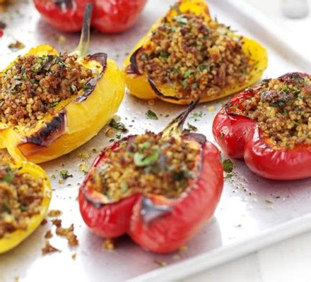 How many carbs are in bulgur and spinach stuffed peppers - calories, carbs, nutrition