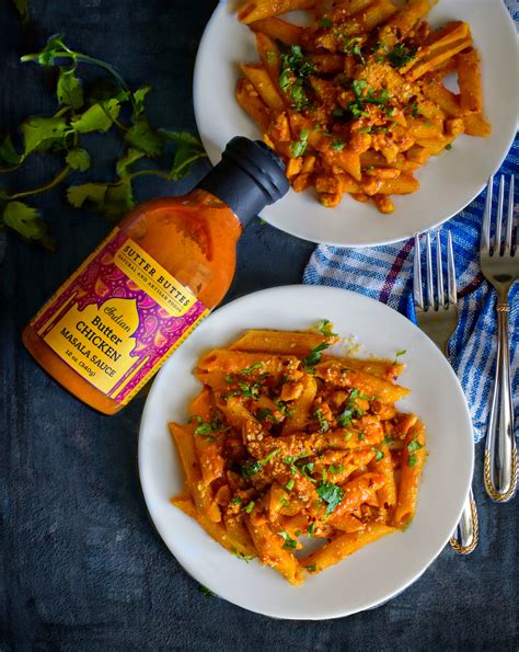 How many carbs are in butter chicken with penne pasta medium - calories, carbs, nutrition