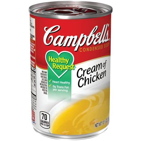 How many carbs are in campbell's healthy request, cream of chicken soup, condensed - calories, carbs, nutrition