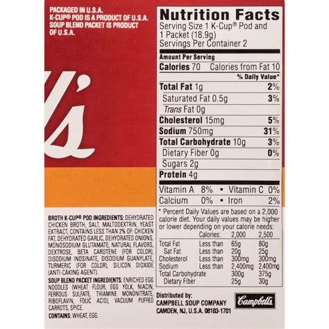 How many carbs are in campbells chicken noodle soup - calories, carbs, nutrition