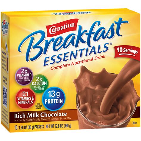 How many carbs are in carnation instant breakfast (milk chocolate) - calories, carbs, nutrition