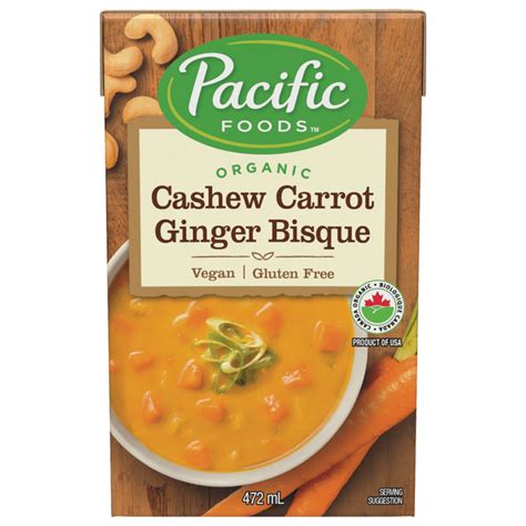 How many carbs are in cashew carrot ginger bisque - calories, carbs, nutrition