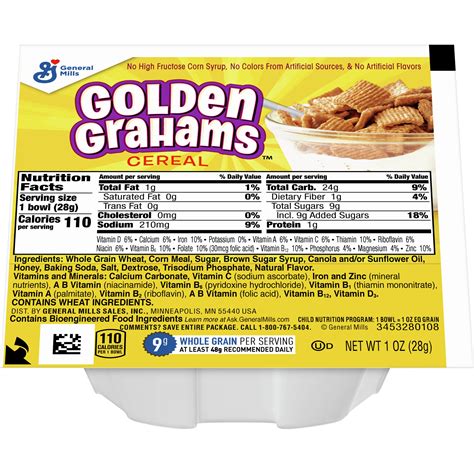 How many carbs are in cereal golden grahams bulk 1 cup - calories, carbs, nutrition