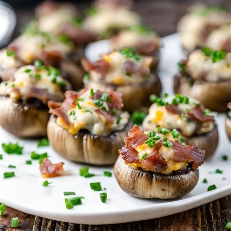 How many carbs are in cheese and bacon stuffed mushrooms - calories, carbs, nutrition