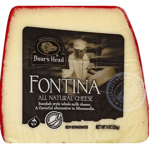 How many carbs are in cheese fontina boars head sliced 1/2 oz 2 slc - calories, carbs, nutrition