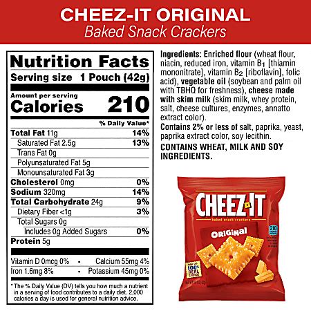 How many carbs are in cheez it - calories, carbs, nutrition