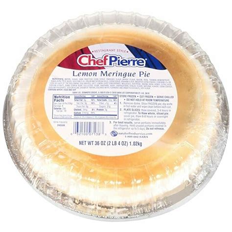 How many carbs are in chef pierre's lemon cream pie - calories, carbs, nutrition