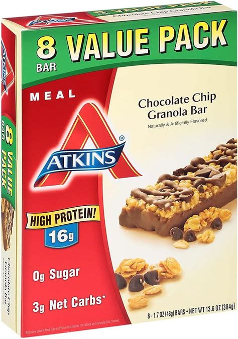 How many carbs are in choc chip granola bar - calories, carbs, nutrition