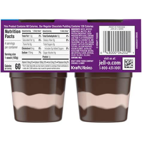 How many carbs are in chocolate pudding-sm - calories, carbs, nutrition