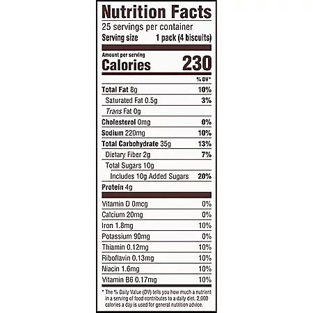 How many carbs are in cinnamon brown sugar breakfast biscuits - calories, carbs, nutrition