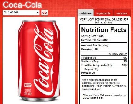 How many carbs are in coca cola medium - calories, carbs, nutrition