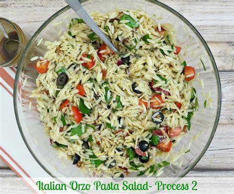 How many carbs are in cold orzo salad, italian dressing - calories, carbs, nutrition