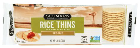 How many carbs are in crackers-sesmark rice thins - calories, carbs, nutrition