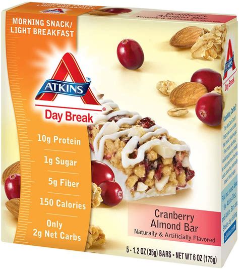 How many carbs are in cranberry almond snack bar - calories, carbs, nutrition