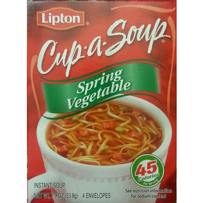 How many carbs are in cup a soup spring vegetable - calories, carbs, nutrition