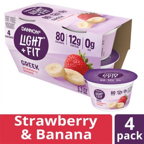 How many carbs are in dannon, light 'n fit nonfat strawberry-banana yogurt - calories, carbs, nutrition