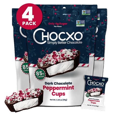 How many carbs are in dark chocolate peppermint cups - calories, carbs, nutrition