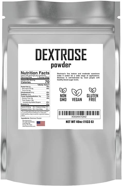 How many carbs are in dextrose powder - calories, carbs, nutrition