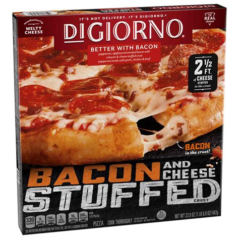 How many carbs are in digiorno pizza, cheese topping, cheese stuffed crust, frozen, baked - calories, carbs, nutrition