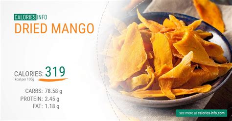 How many carbs are in dried mango - calories, carbs, nutrition