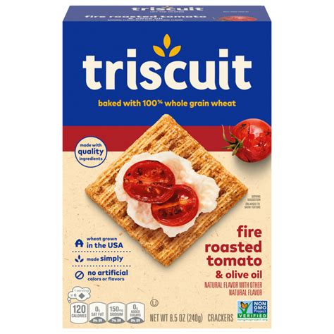 How many carbs are in fire roasted tomato and olive oil crackers - calories, carbs, nutrition