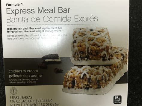 How many carbs are in formula 1 express meal bar cookies n' cream - calories, carbs, nutrition