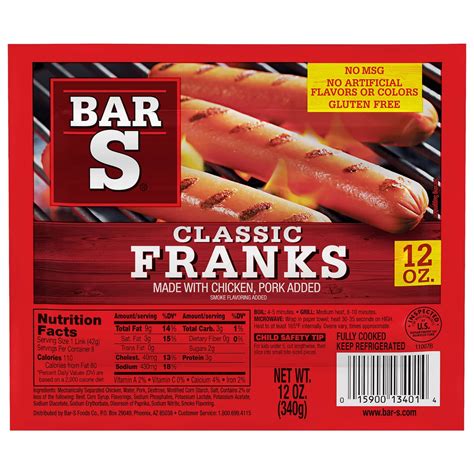 How many carbs are in franks - calories, carbs, nutrition