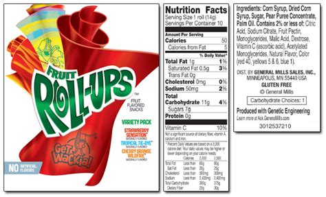 How many carbs are in fruit roll ups - calories, carbs, nutrition