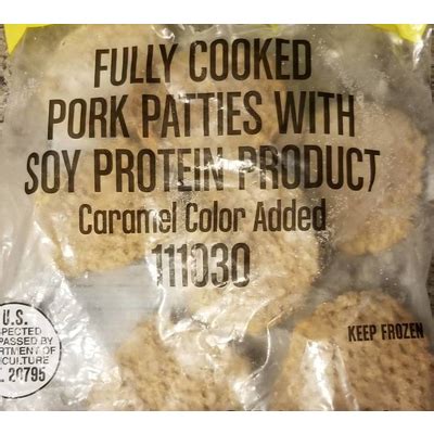 How many carbs are in fully cooked pork patty - calories, carbs, nutrition