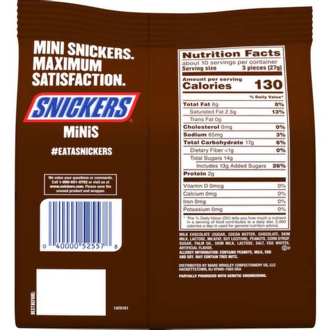 How many carbs are in fun size bars - calories, carbs, nutrition