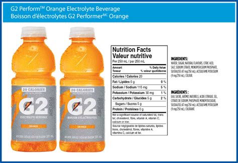 How many carbs are in g2 drink - calories, carbs, nutrition