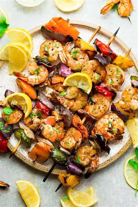 How many carbs are in garlic shrimp skewer - calories, carbs, nutrition