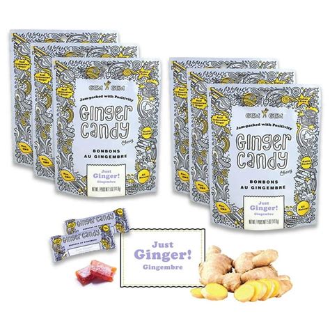 How many carbs are in ginger candy chews - calories, carbs, nutrition