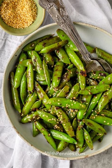 How many carbs are in ginger sesame sugar snap peas - calories, carbs, nutrition