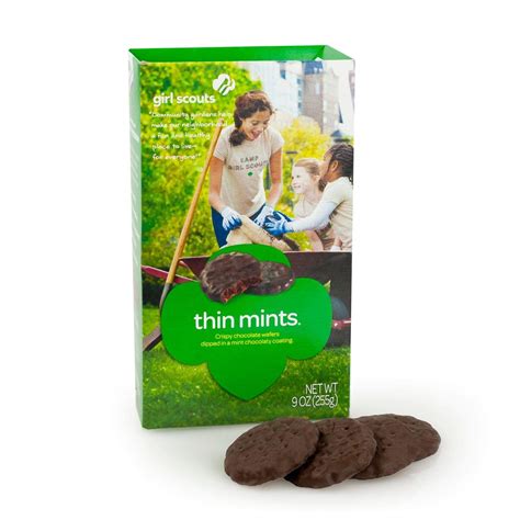 How many carbs are in girl scouts, thin mints cookies - calories, carbs, nutrition