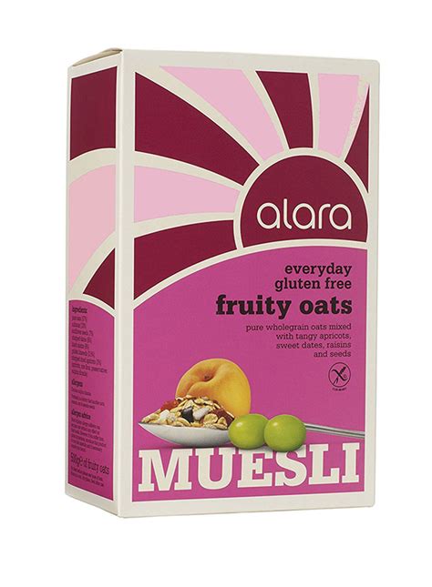 How many carbs are in gluten free fruity oats muesli - calories, carbs, nutrition