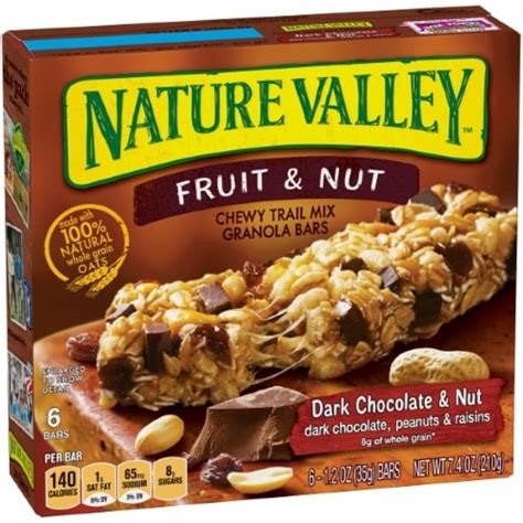 How many carbs are in granola bar nature valley fruit & nut chewy 1.2 oz - calories, carbs, nutrition