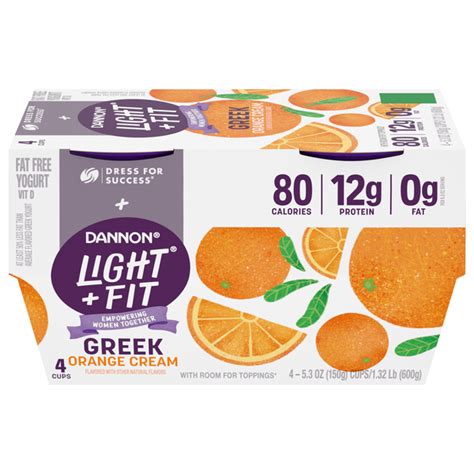 How many carbs are in greek yogurt - orange cream - calories, carbs, nutrition