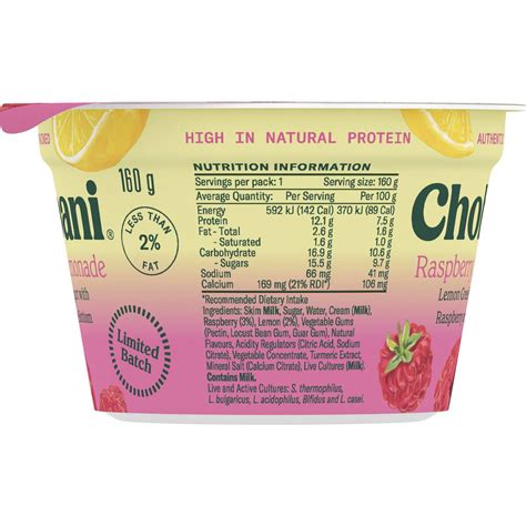 How many carbs are in greek yogurt raspberry & lemon parfait - calories, carbs, nutrition