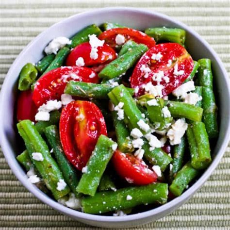 How many carbs are in green bean tomato and feta salad - calories, carbs, nutrition