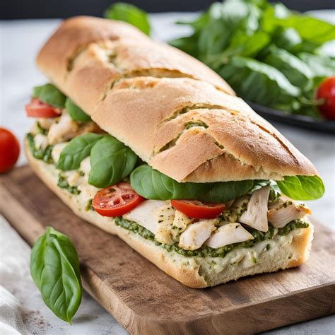 How many carbs are in grilled chicken pesto on ciabatta - calories, carbs, nutrition