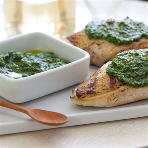 How many carbs are in grilled chicken with apricot pinenut pesto - calories, carbs, nutrition