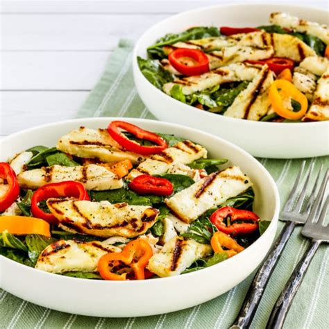 How many carbs are in grilled halloumi salad (large) - calories, carbs, nutrition