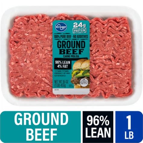 How many carbs are in ground beef 96/4 - calories, carbs, nutrition