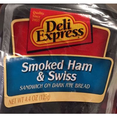 How many carbs are in ham/swiss/rye - calories, carbs, nutrition