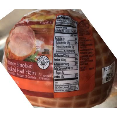 How many carbs are in hickory smoked ham - calories, carbs, nutrition