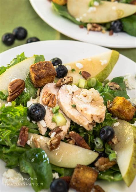 How many carbs are in honey chicken pear salad plate - calories, carbs, nutrition